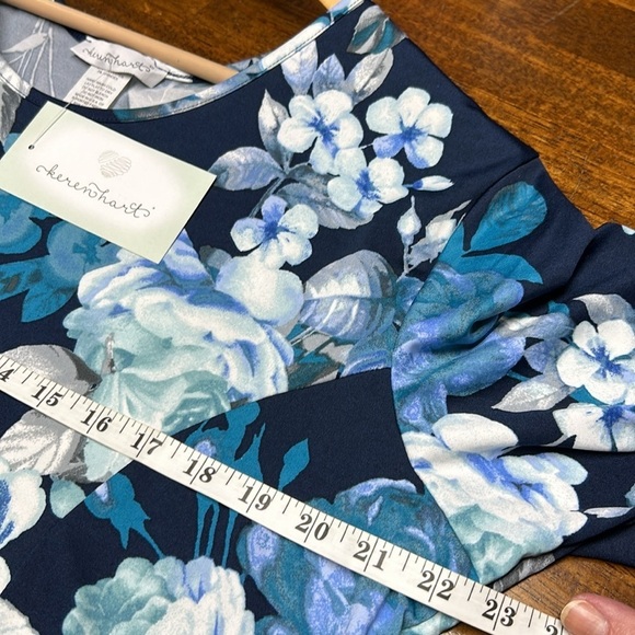 Keren Heart dress size 2X Caribbean blues short sleeve NWT flowing dress thick - Picture 4 of 5